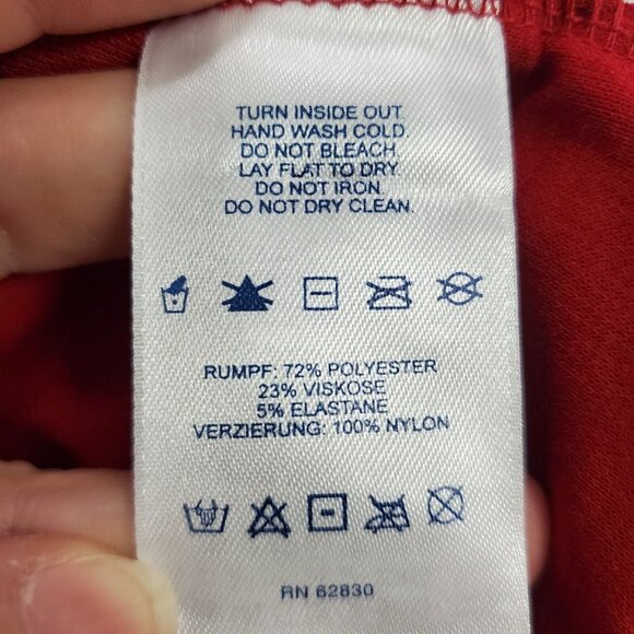 Lands End Womens Whimsigoth Velvet Burnout Top Size 2X Red Bow Keyhole Holiday - Picture 5 of 9